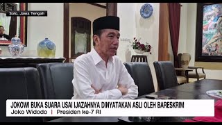 Jokowi Buka Suara Usai Ijazahnya Dinyatakan Asli Oleh Bareskrim