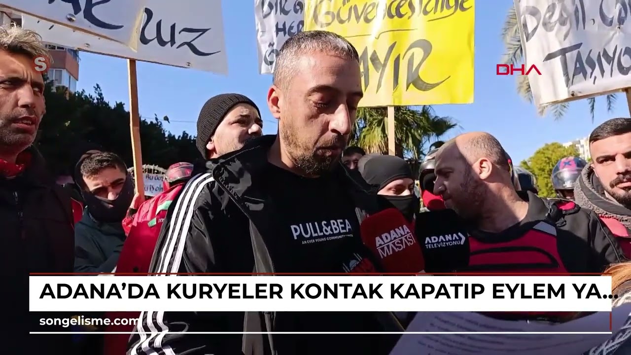 Adana'da kuryeler, kontak kapatıp eylem yaptı