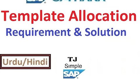SAP-CO-TemAltn-05 : Template Allocation Case Requirement & Solution