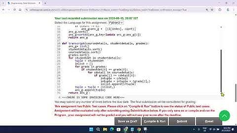 NPTEL: Programming ,Data Structures and Algorithm Using Python week 4 programming Ans with code link