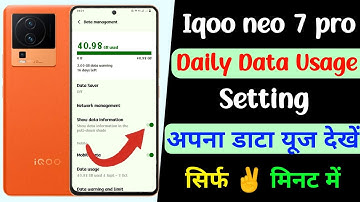 daily data usage show iqoo neo 7 pro phone | iqoo neo 7 pro show data information setting
