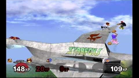 Super Smash Bros Melee Debug Menu Fun - 6-Players - Stamina on Corneria