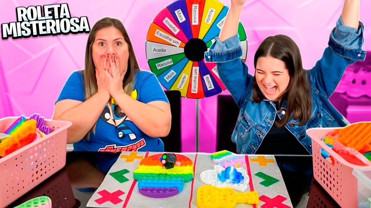 TROCAS de FIDGET TOYS com a ROLETA MISTERIOSA * ELA NÃO GOSTA DA MINHA MÃE