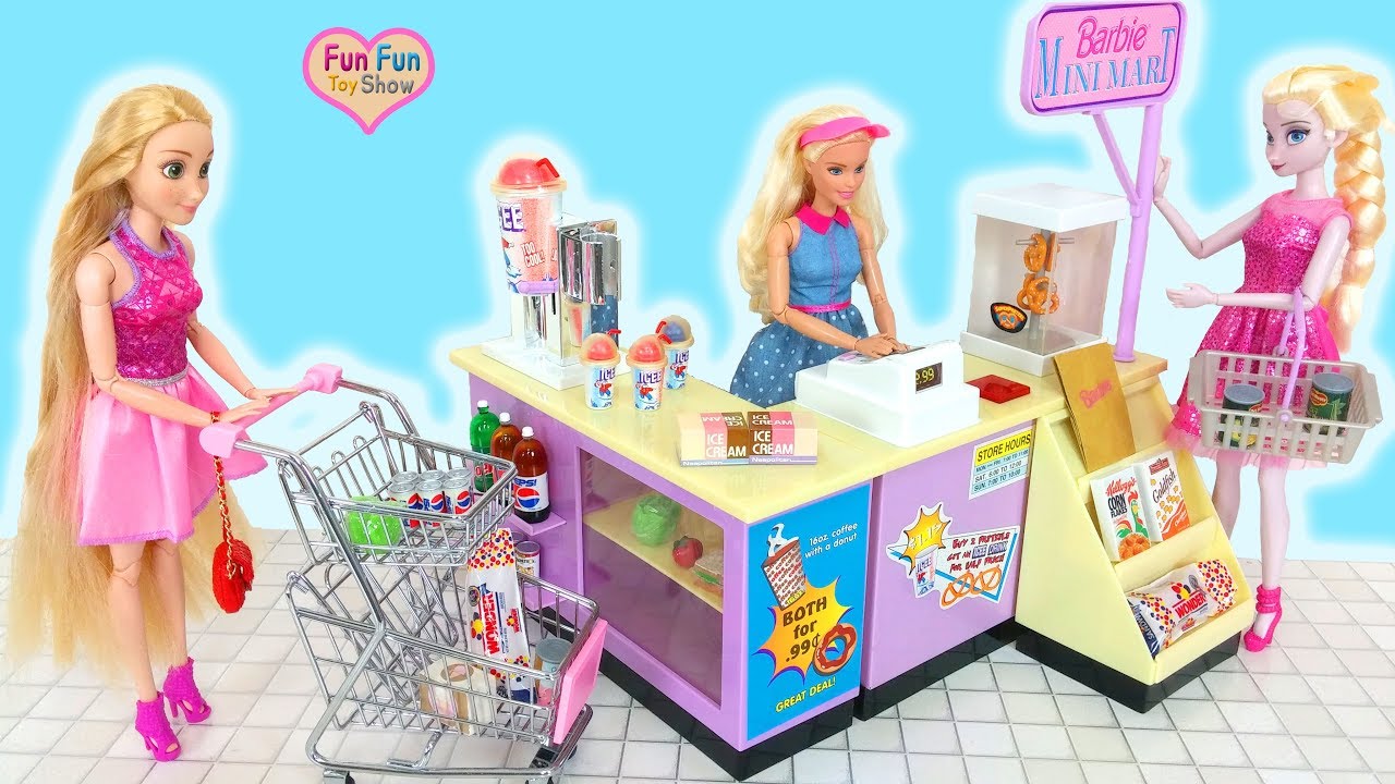  Barbie  doll Mini Mart Supermarket Toy Boneka Barbie mainan  