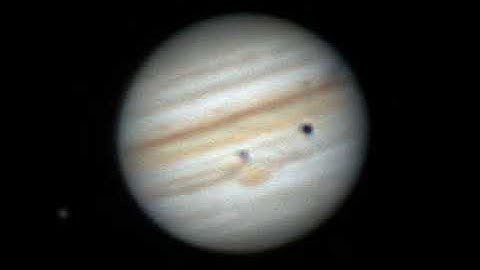 Jupiter, Ganymede, Io and Europa on this video Can you spot all three moons?