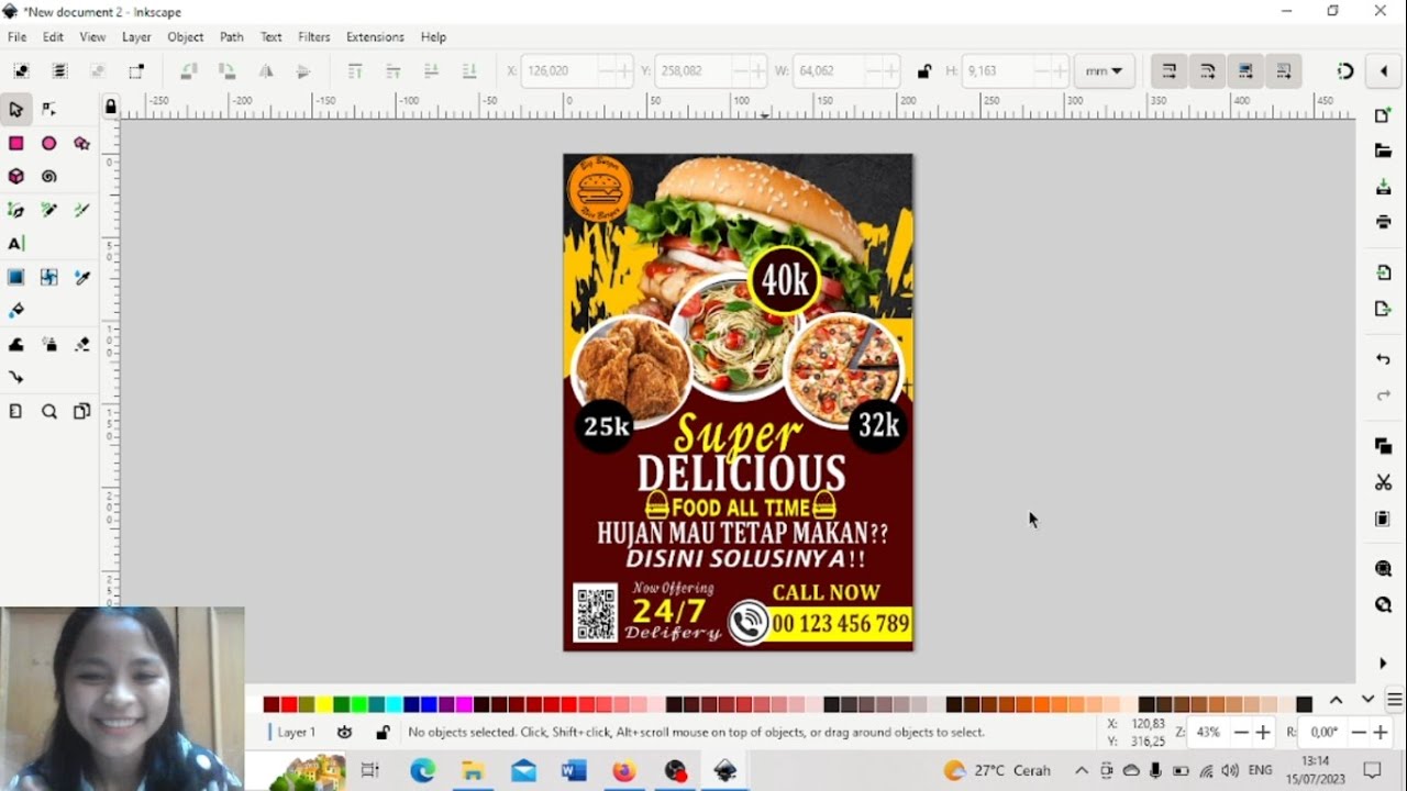 Cara Membuat Poster/Brosur Makanan Menggunakan Aplikasi Inkscape - YouTube