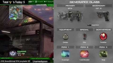 MW2: Random Class Nuke #62 || Cold Blooded MP5K on Rundown