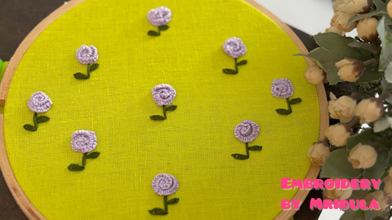 New technique for tiny rose embroidery for all over  embroidery🌹| Embroidery by Mridula 