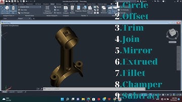 Connecting rod shaft for piston in AutoCAD I DIY Rosie 3D Cad