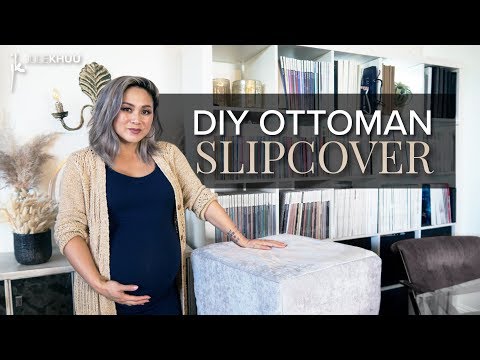 DIY FURNITURE FLIP | How to Sew a New Slipcover for an Old Ottoman (For Beginner's!)