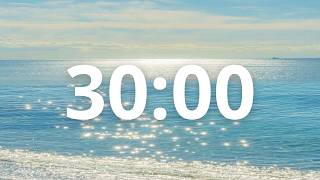 🌊 30 Min Silent Timer | Sparkling Calm Sea & Sun Glints | Tomatito Timer 🍅