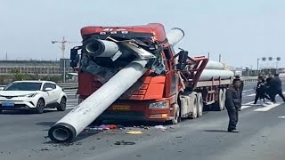 Extremely IDIOTS DANGEROUS Fastest Heavy Crazy Truck \& Bus Fails Operator, Total Idiots At Work