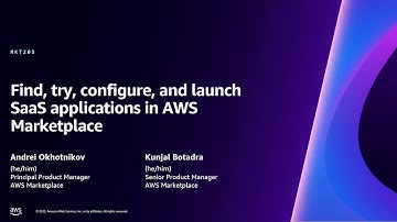 AWS re:Invent 2023 - Find, try, configure, and launch SaaS applications in AWS Marketplace (MKT205)