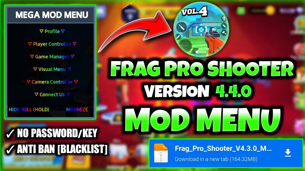 Frag Pro Shooter Mod menu 4.4.0 🌱 || No password | No key !!