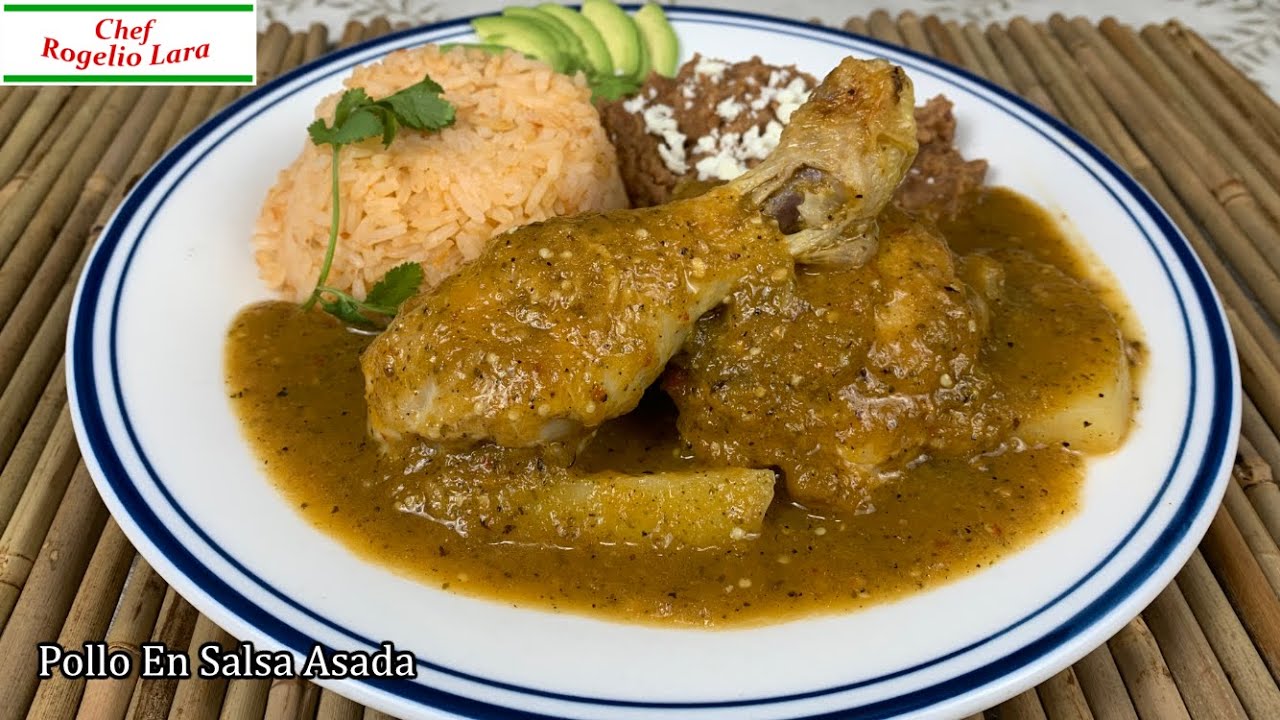 Pollo En Salsa Asada ,Receta Deliciosa!