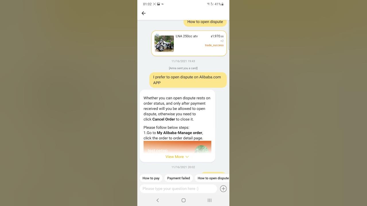 Alibaba customer service. YouTube