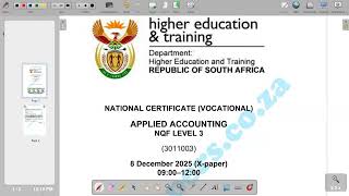 NCV LEVEL 3 APPLIED ACCOUNTING ACCOUNTING EQUATION NOVEMBER 2025