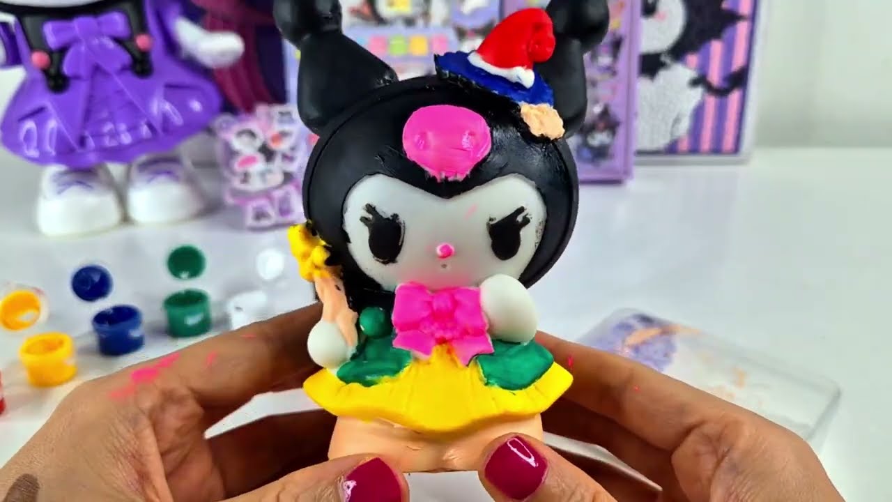 🎀KUROMI ART SET! PAINTING, KEYCHAIN, & DIAMOND ART💜(no talking ASMR)