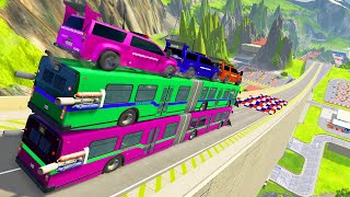 HT Gameplay # 19 | Epic High Speed Bus Jumps & Monster Trucks vs Mega Speed Bumps vs Deep Water