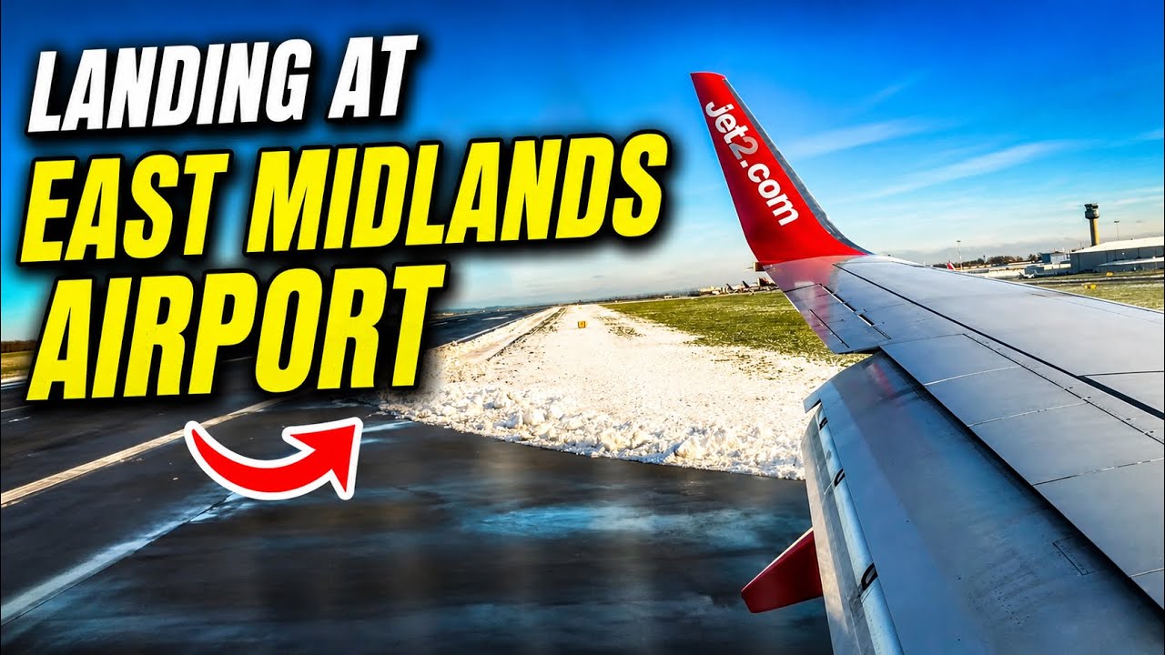 Onboard Jet 2 Boeing 737-800 (G-GDFC) Landing into a snowy East Midlands, UK (EMA) 10th Jan 2026
