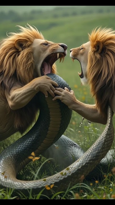 Lions gripping python 🔥😱 - YouTube