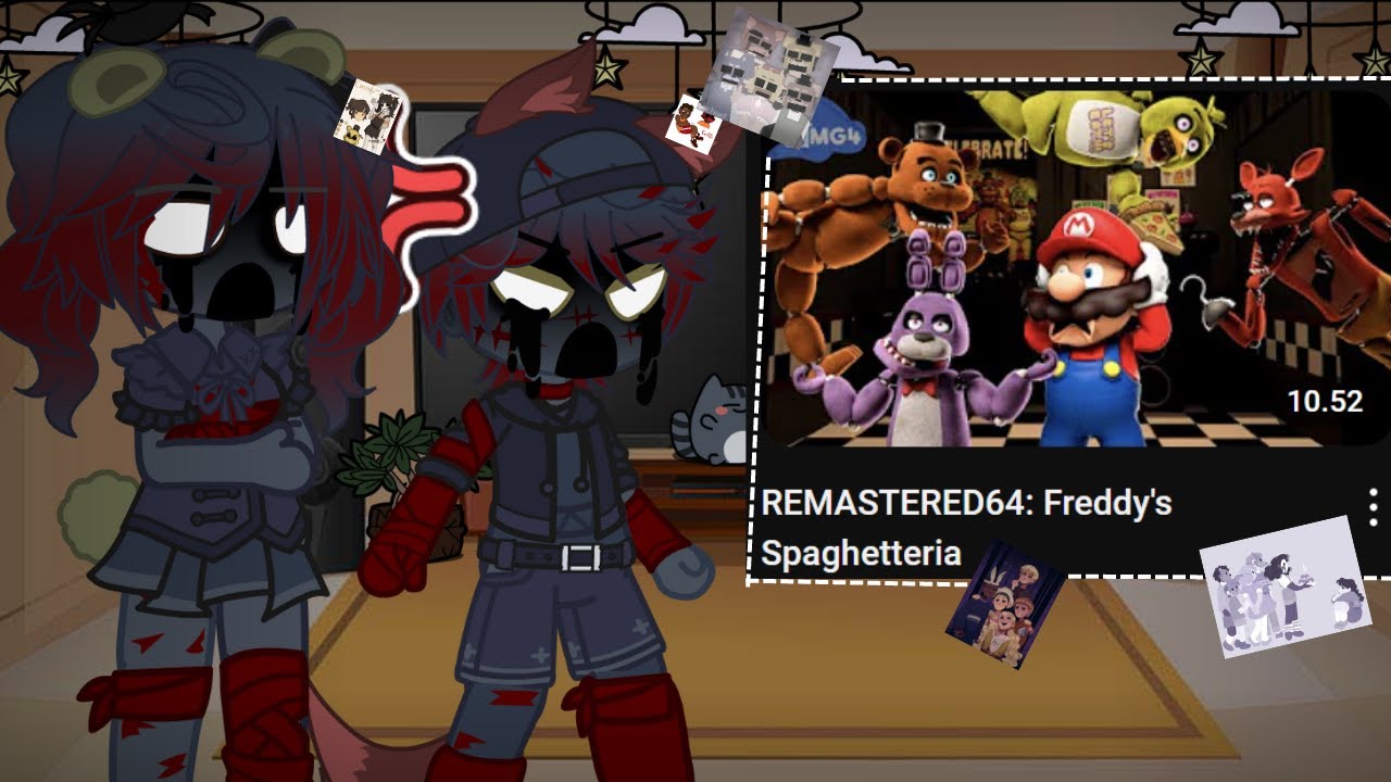 || the missing children react to: REMASTERED64: Freddy's Spaghetteria || by: SMG4 ||