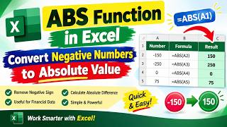 ABS Function in Excel | Convert Negative Numbers to Absolute value