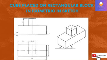 Cube on a Rectangular block in isometric in sketch