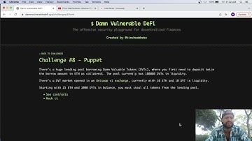 Hacking Smart Contracts For Fun and Profit...Damn Vulnerable Defi V2 Challenge 8 Puppet