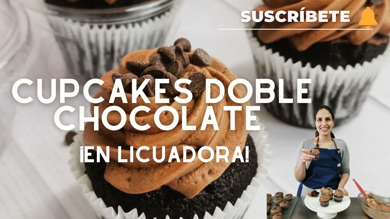 ¡CUPCAKES DE CHOCOLATE C/ FROSTING! En licuadora, fáciles y deliciosos!- Sandra Jarufe-Pasteleria
