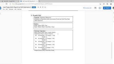 Kuis Algoritma & Pemrograman || Project Penilaian Mahasiswa