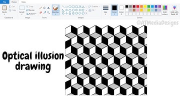 optical illusion drawing easy step by step in ms paint | Beginners 3d drawing tutorial - Video 4