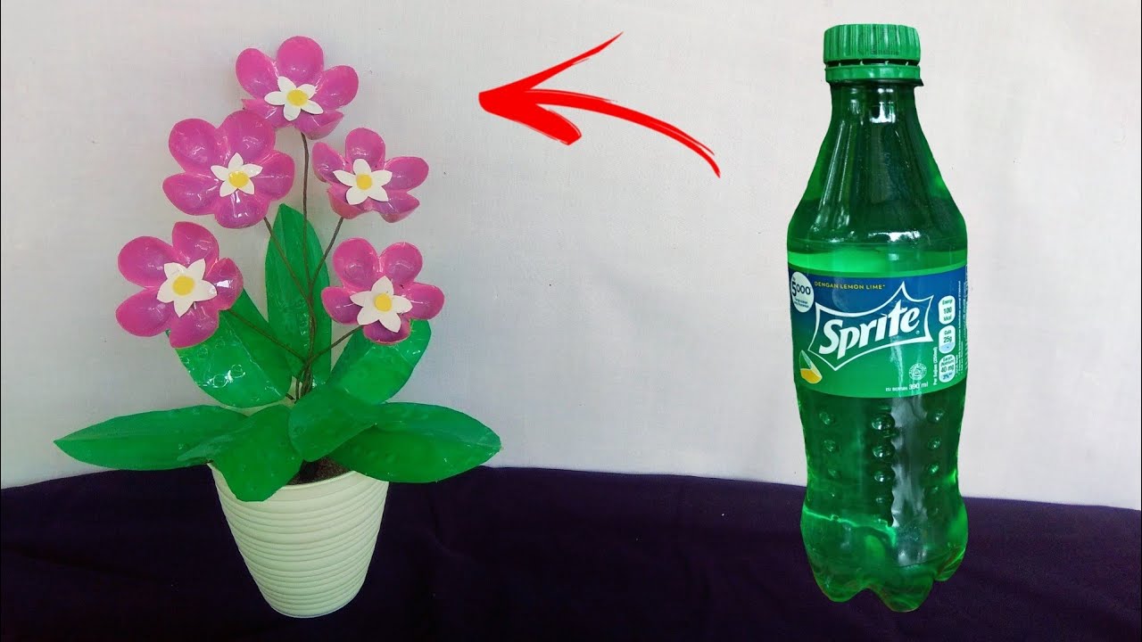 BUNGA DARI BOTOL SPRITE BEKAS  DIY flowers from Plastic 