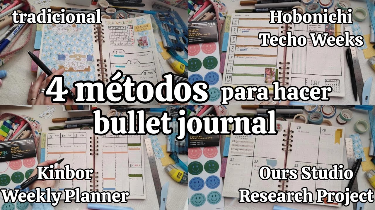4 métodos para empezar un BULLET JOURNAL: Hobonichi Techo y Cousin, Kinbor Weekly, Ours Studio y más