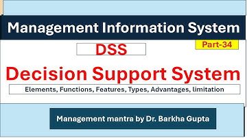 Decision Support System /DSS/ Features/Types/ management Information System/ MIS/MBA/BBA/Dr. Barkha