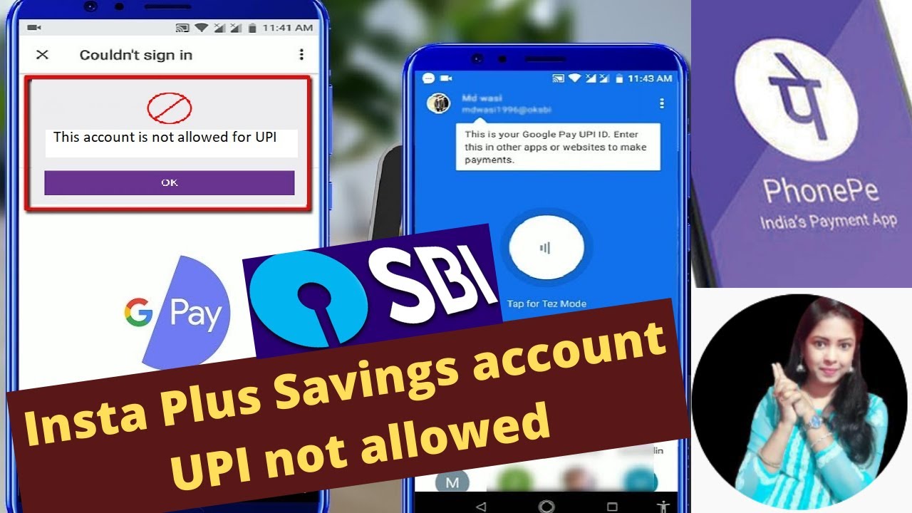 SBI Insta Plus Savings account is not allowed for UPI | Insta plus savings ac UPI error solution