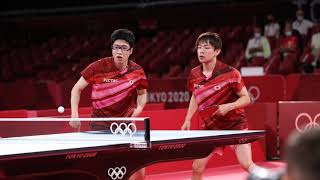 【五輪連続写真】卓球団体男子準決勝　丹羽・水谷組