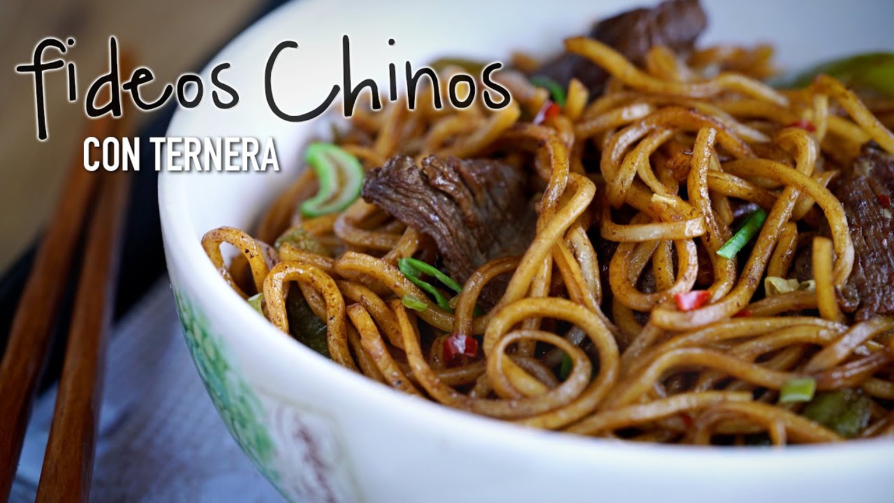 Fideos Chinos Fritos con Ternera (Lo Mein de ternera) - Chinese Beef Lo  Mein l Kwan Homsai - YouTube