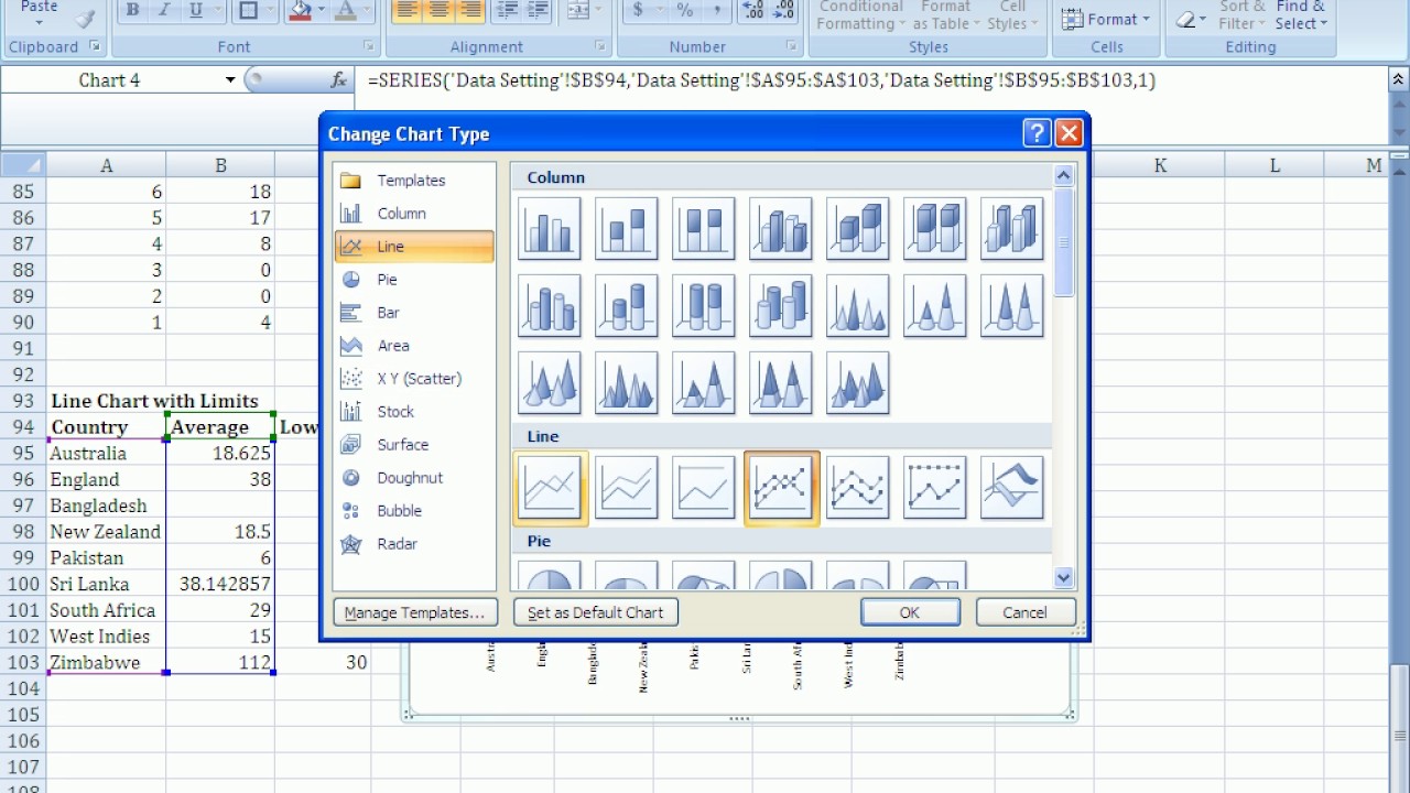 Minimum Line Table Excel Creating Line Charts with Limits in EXCEL - YouTube