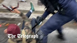 French protester needed testicle amputating after being struck by police during clash