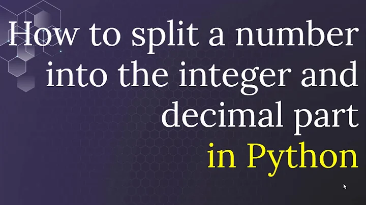 How to Split a Number into the Integer and Decimal part in Python