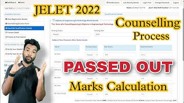 JELET 2022 Counselling For Passed Out Students | Marks Calculation | Total & Obtained Marks?