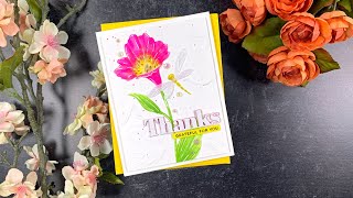 No Line Copic Coloring with an Embossing Folder SSS Alstroemeria Bunch