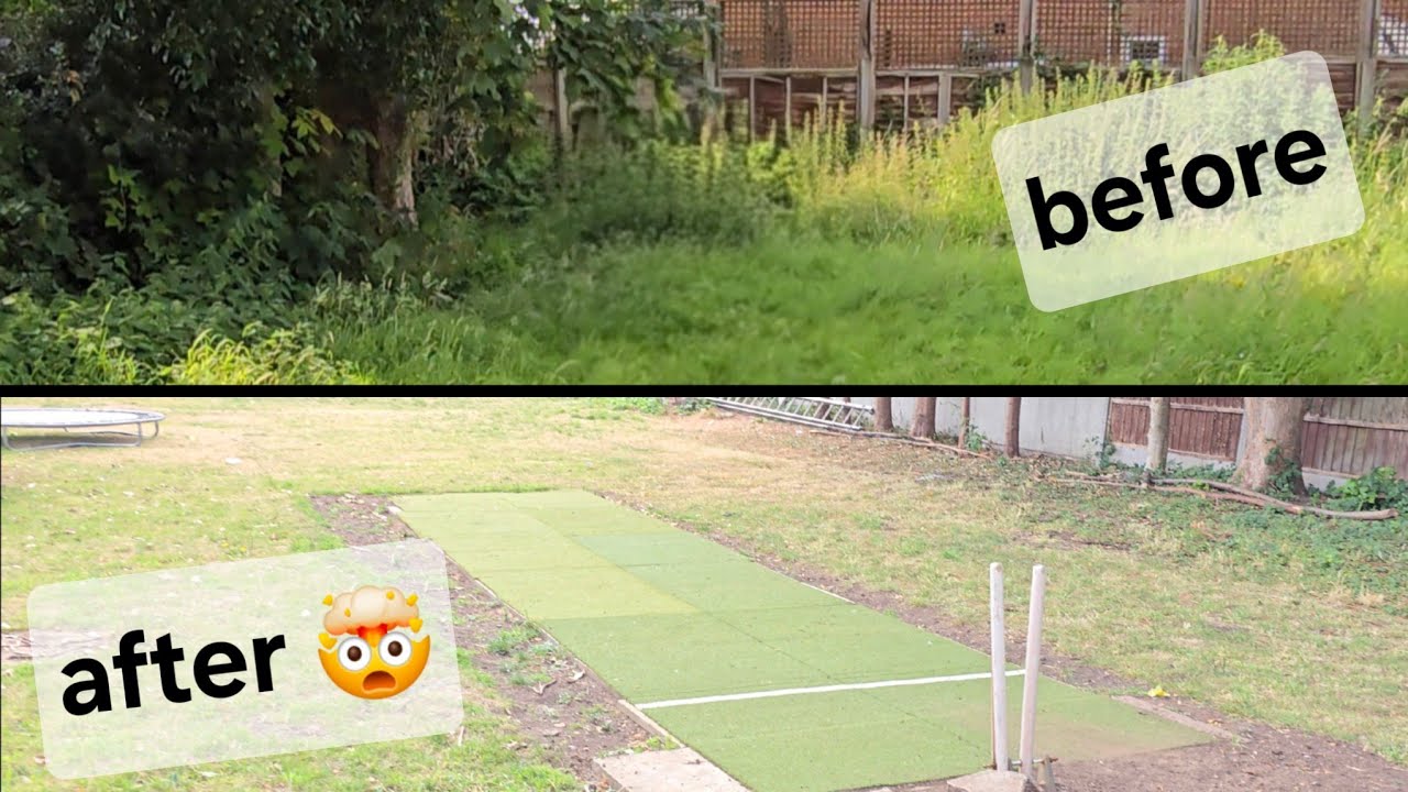how to make cricket pitch at home in backyard / garden I did gardening and made into cricket pitch