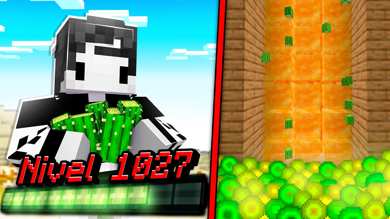 Usei CACTOS para ter XP INFINITO no MINECRAFT (nível de XP = tamanho da borda)