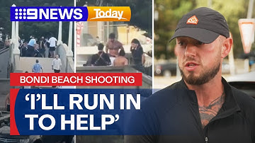 Civilian steps in with police during Bondi Beach shooting | 9 News Australia