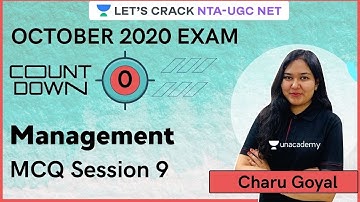 MCQ Session 9 | Management | Target NTA-UGC NET 2020/2021 | Charu Goyal