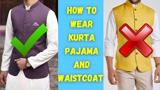 Kurta Pajama And Waistcoat Combination || How To Wear Waistcoat With Kurta Pajama screenshot 4