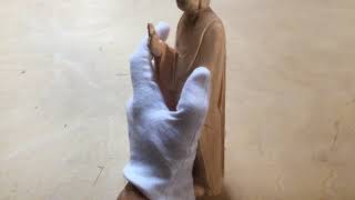木彫りの阿弥陀如来像の彫り方　衣の全体の流れ