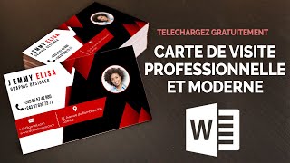 Carte de Visite Professionnelle Moderne avec Ms Word